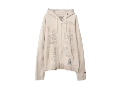 Maison MIHARA YASUHIRO Distressed Zip-up Hoodie "White"