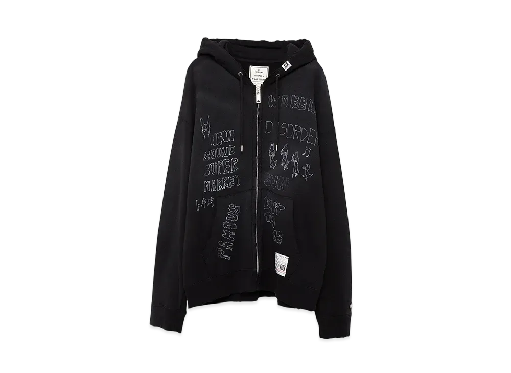 Maison MIHARA YASUHIRO Distressed Zip-up Hoodie "Black"