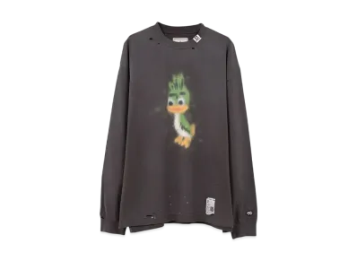 Maison MIHARA YASUHIRO Leon Print Distressed LS T-shirt "Black"