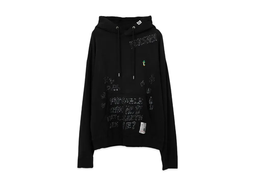 Maison MIHARA YASUHIRO Distressed Graffiti Print Hoodie "Black"