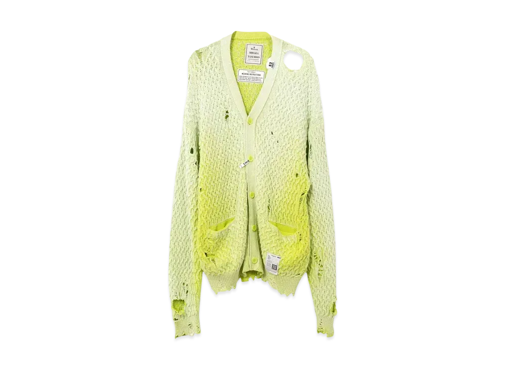 Maison MIHARA YASUHIRO Sun Faded Like Knit Cardigan "Yellow"