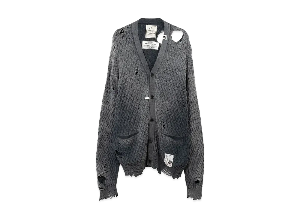 Maison MIHARA YASUHIRO Sun Faded Like Knit Cardigan "Black"