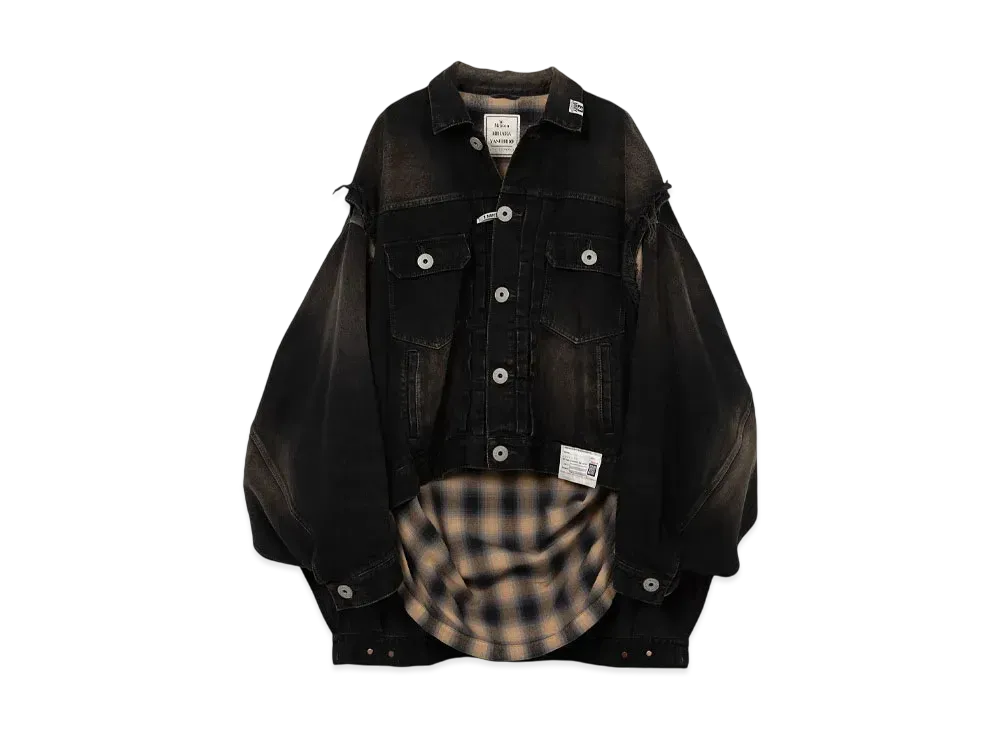 Maison MIHARA YASUHIRO Shirt Combined Denim Jacket "Black"