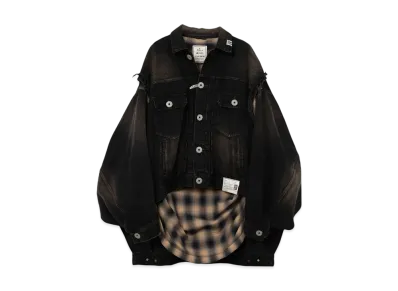Maison MIHARA YASUHIRO Shirt Combined Denim Jacket "Black"