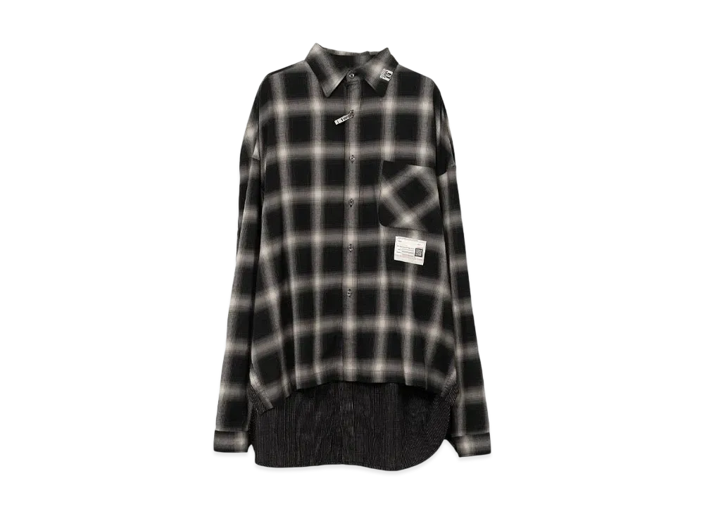 Maison MIHARA YASUHIRO 2 Shirts Combined Long Sleeve Shirt "Black"