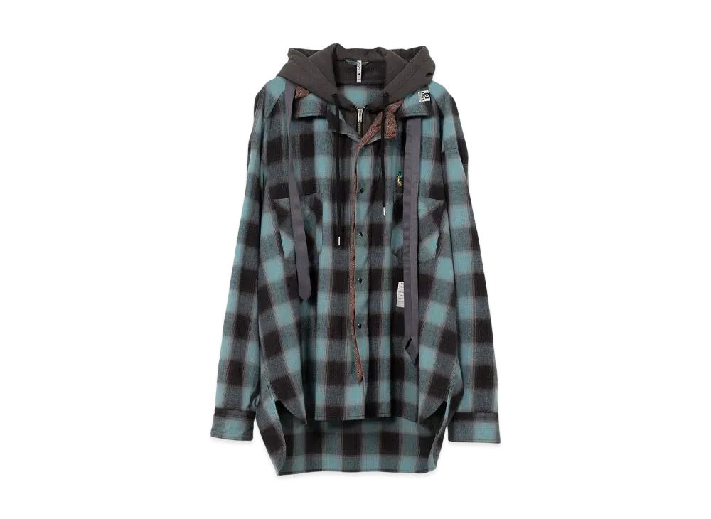 Maison MIHARA YASUHIRO Double Layered Check Shirt "Blue"