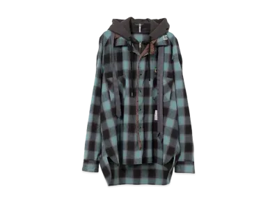 Maison MIHARA YASUHIRO Double Layered Check Shirt "Blue"