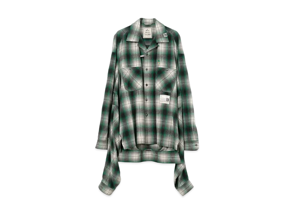 Maison MIHARA YASUHIRO Hem Layer Checkered Shirt "Green"
