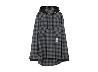 Maison MIHARA YASUHIRO Hoodie Combine Checkered Shirt "Gray"