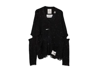 Maison MIHARA YASUHIRO Distressed Spangle Knit Cardigan "Black/Black"