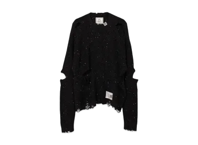 Maison MIHARA YASUHIRO Distressed Spangle Knit Sweater "Black/Black"
