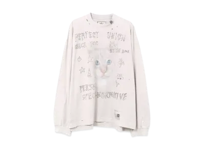 Maison MIHARA YASUHIRO Bleached Cat Print Long Sleeve T-shirt "Pink"