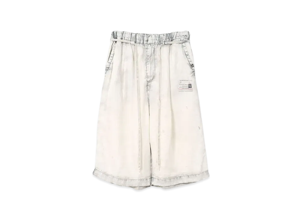 Maison MIHARA YASUHIRO Aged Linen Wide Shorts "Light Gray"