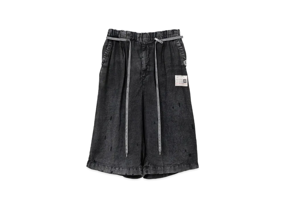 Maison MIHARA YASUHIRO Aged Linen Wide Shorts "Black"