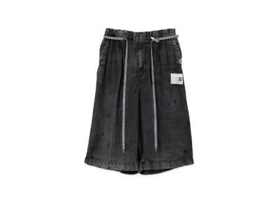 Maison MIHARA YASUHIRO Aged Linen Wide Shorts "Black"