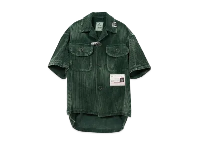 Maison MIHARA YASUHIRO Amateur Sewn Like Corduroy Short-Sleeve Shirt "Green"