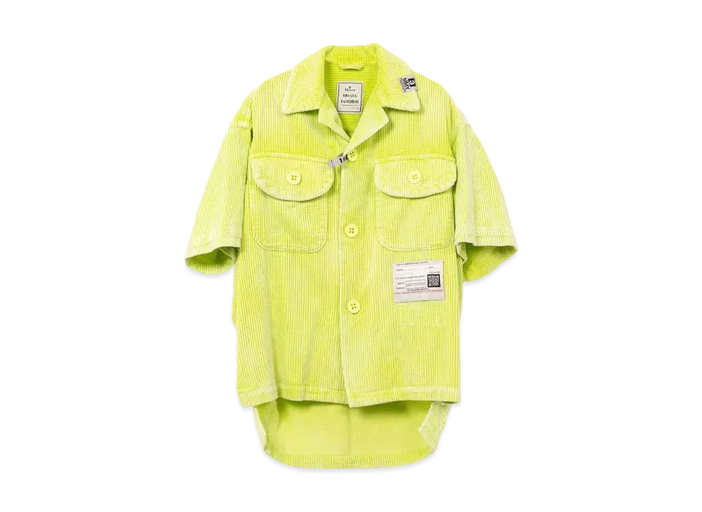 Maison MIHARA YASUHIRO Amateur Sewn Like Corduroy Short-Sleeve Shirt "Yellow"