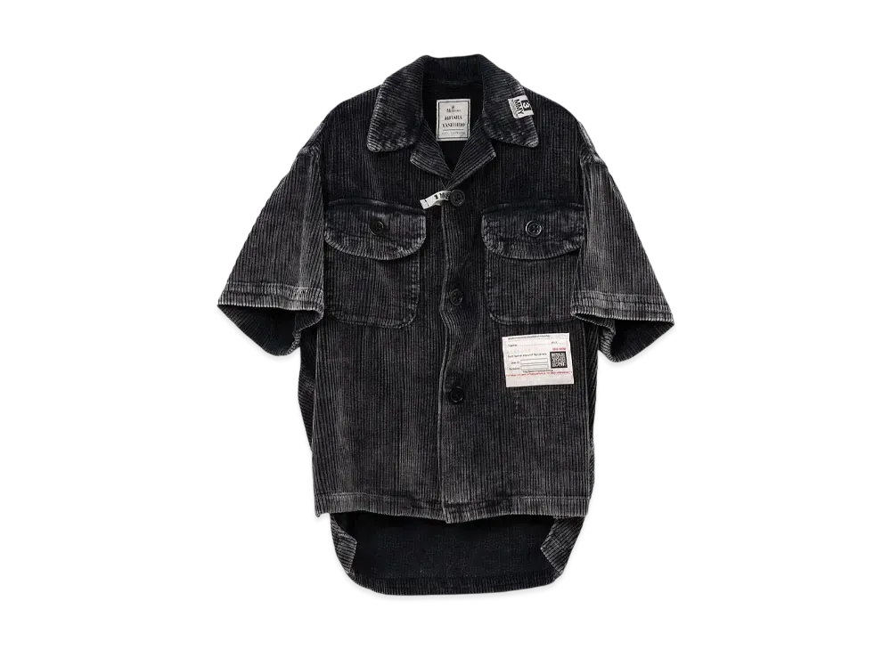 Maison MIHARA YASUHIRO Amateur Sewn Like Corduroy Short-Sleeve Shirt "Black"