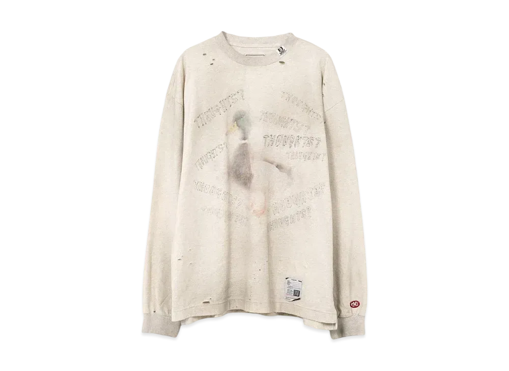 Maison MIHARA YASUHIRO Duck Print Distressed LS T-shirt "Gray"