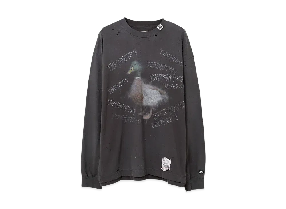 Maison MIHARA YASUHIRO Duck Print Distressed LS T-shirt "Black"
