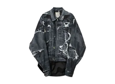 Maison MIHARA YASUHIRO x TALKING ABOUT THE ABSTRACTION Trompe-l'oeil Archive Printed Jacket "Black"