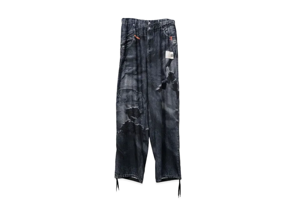 Maison MIHARA YASUHIRO x TALKING ABOUT THE ABSTRACTION Trompe-l'oeil Archive Printed Wide Pants "Black"