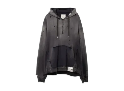 Maison MIHARA YASUHIRO Sun Faded Like Half Zip-Up Hoodie "Black"