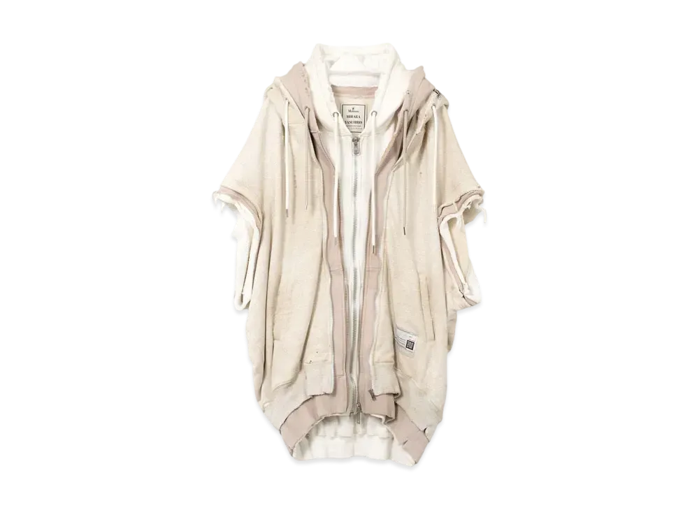 Maison MIHARA YASUHIRO Triple Layered Sleeveless Zip-Up Hoodie "White"