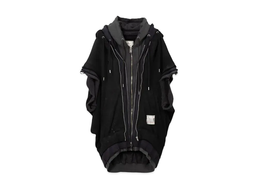 Maison MIHARA YASUHIRO Triple Layered Sleeveless Zip-Up Hoodie "Black"