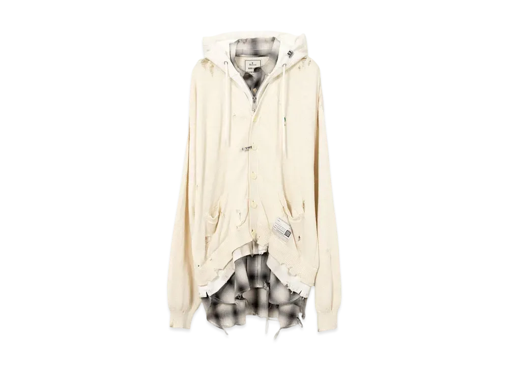 Maison MIHARA YASUHIRO Triple Layered Knit Cardigan "White"