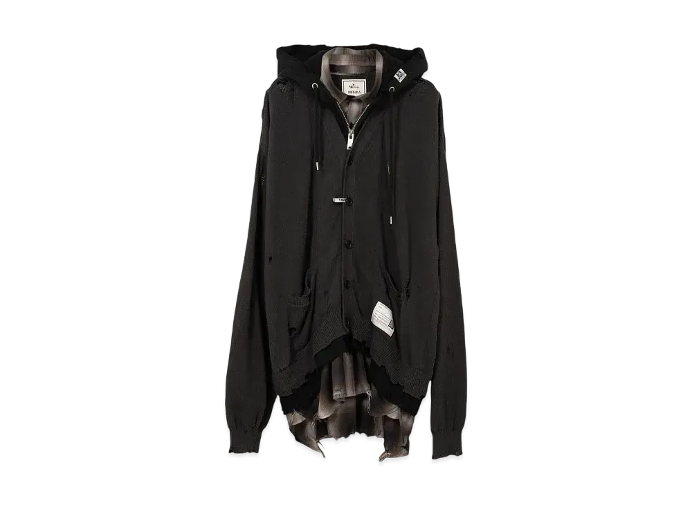 Maison MIHARA YASUHIRO Triple Layered Knit Cardigan "Black"