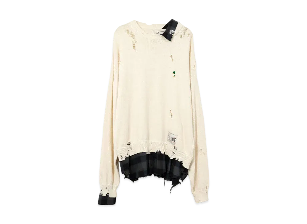 Maison MIHARA YASUHIRO Shirt Layered Knit Sweater "White"