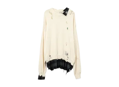 Maison MIHARA YASUHIRO Shirt Layered Knit Sweater "White"