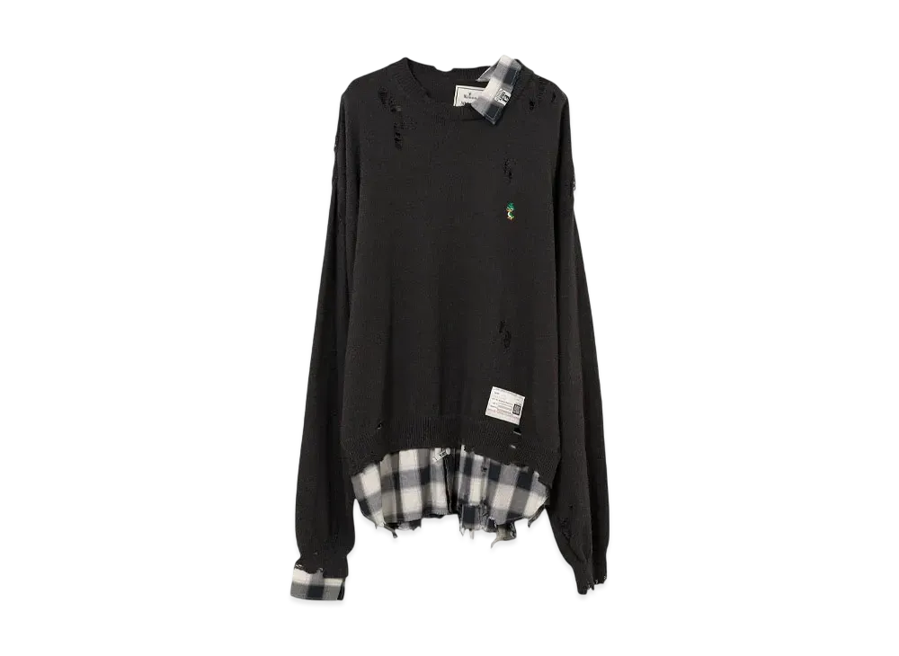 Maison MIHARA YASUHIRO Shirt Layered Knit Sweater "Black"