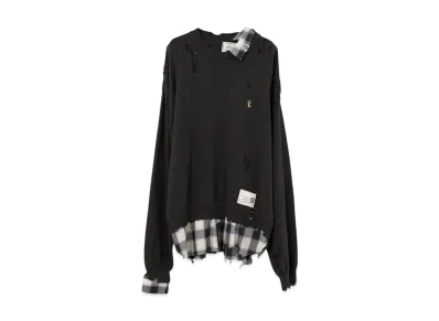 Maison MIHARA YASUHIRO Shirt Layered Knit Sweater "Black"