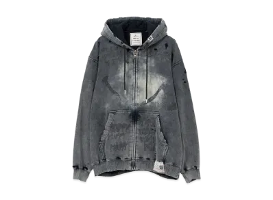 Maison MIHARA YASUHIRO Bleached Smily Face Print Zip-up Hoodie "Black"