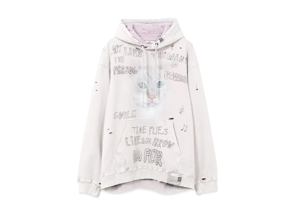 Maison MIHARA YASUHIRO Bleached Cat Print Hoodie "Pink"