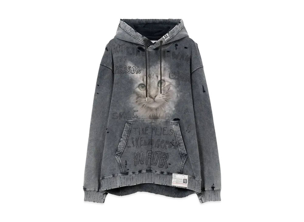 Maison MIHARA YASUHIRO Bleached Cat Print Hoodie "Black"