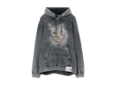 Maison MIHARA YASUHIRO Bleached Cat Print Hoodie "Black"