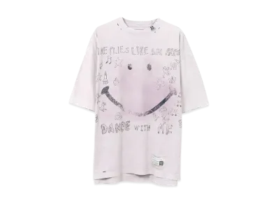 Maison MIHARA YASUHIRO Bleached Smily Face Print T-Shirt "Pink"