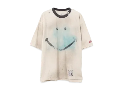 Maison MIHARA YASUHIRO Smily Face Print Distressed Ringer T-Shirt "Gray"