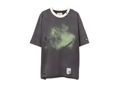Maison MIHARA YASUHIRO Smily Face Print Distressed Ringer T-Shirt "Black"