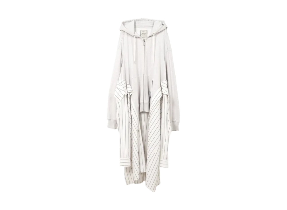 Maison MIHARA YASUHIRO Shirt Combined Zip-up Hoodie Dress "White"