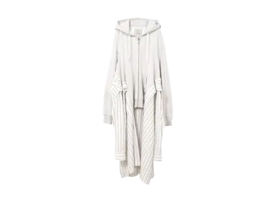 Maison MIHARA YASUHIRO Shirt Combined Zip-up Hoodie Dress "White"
