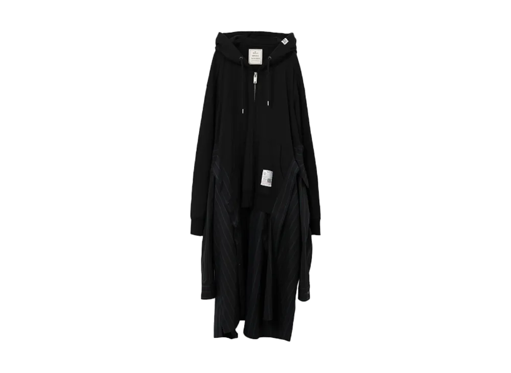 Maison MIHARA YASUHIRO Shirt Combined Zip-up Hoodie Dress "Black"