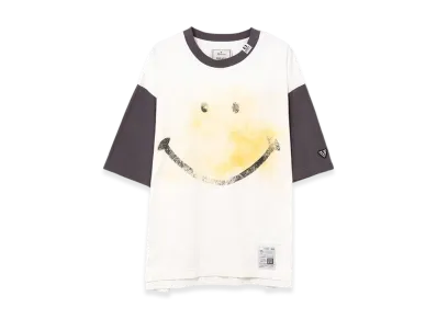 Maison MIHARA YASUHIRO Smily Face Printed Ringer T-Shirt "White"