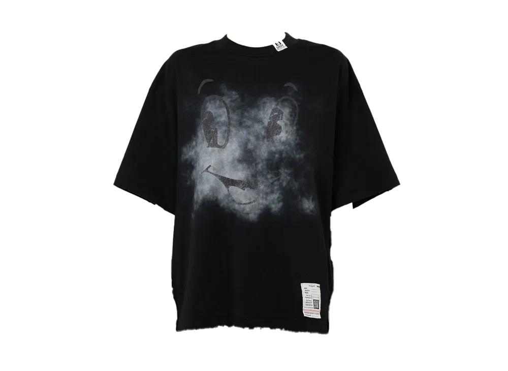 Maison MIHARA YASUHIRO Happy Face Printed Distressed T-Shirt "Black"