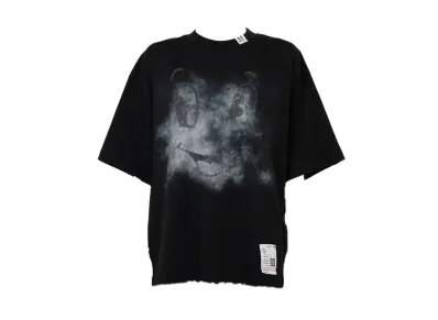 Maison MIHARA YASUHIRO Happy Face Printed Distressed T-Shirt "Black"