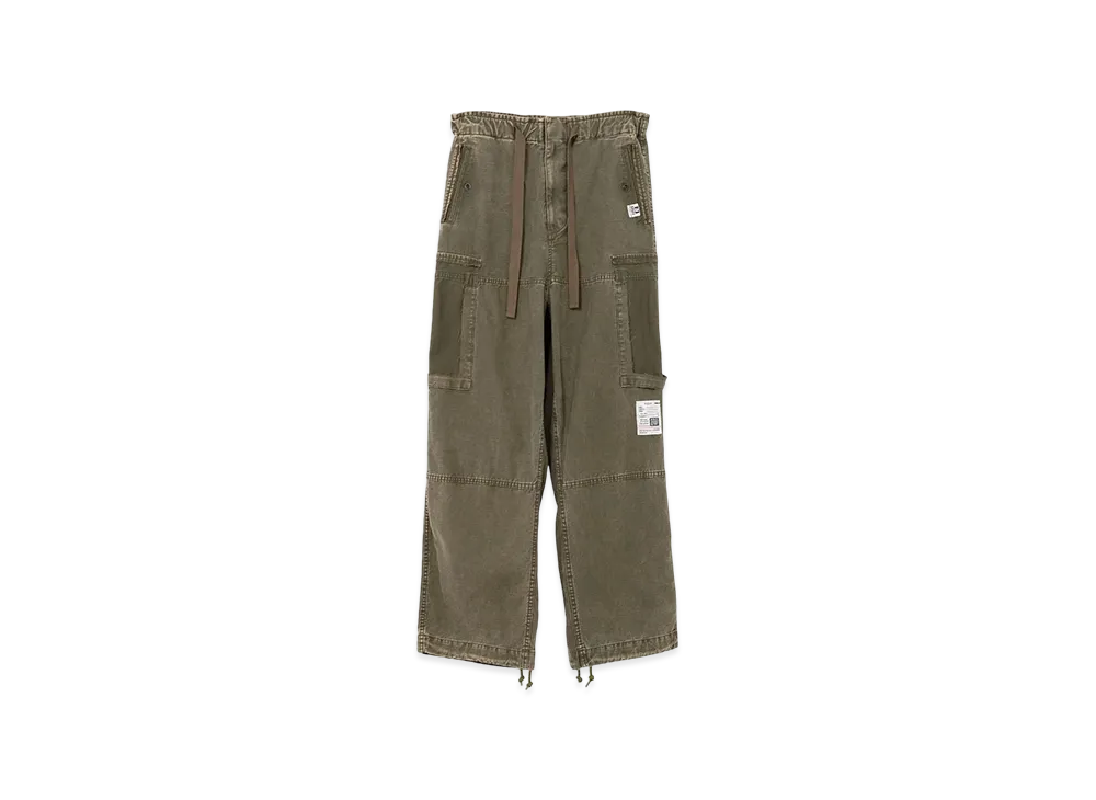 Maison MIHARA YASUHIRO Cotton Satin Cargo Trousers "Dark Green"