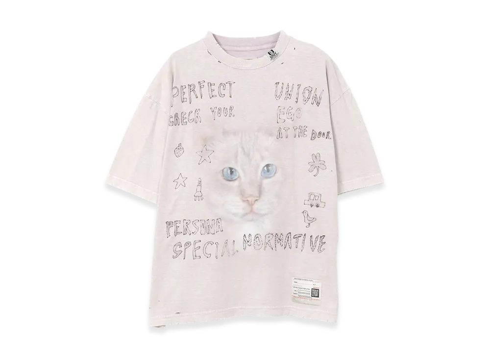 Maison MIHARA YASUHIRO Cat Print Bleached T-Shirt "Pink"